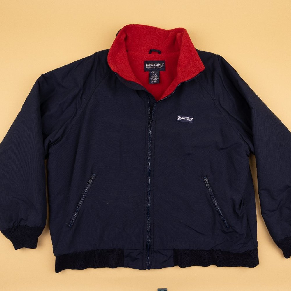 Vintage Ski Jacket Land's End XL red Blue